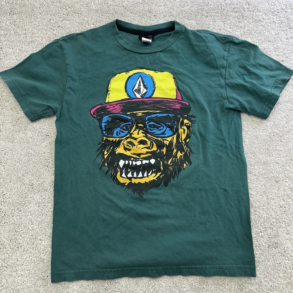 Vtg Volcom T-Shirt Boys Youth Large Y2K Stone Logo Skater Streetwear‎